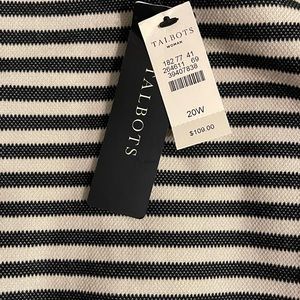NWT $109 Talbots Woman Skirt 20W Grey  & Cream horizontal stripes Work Career